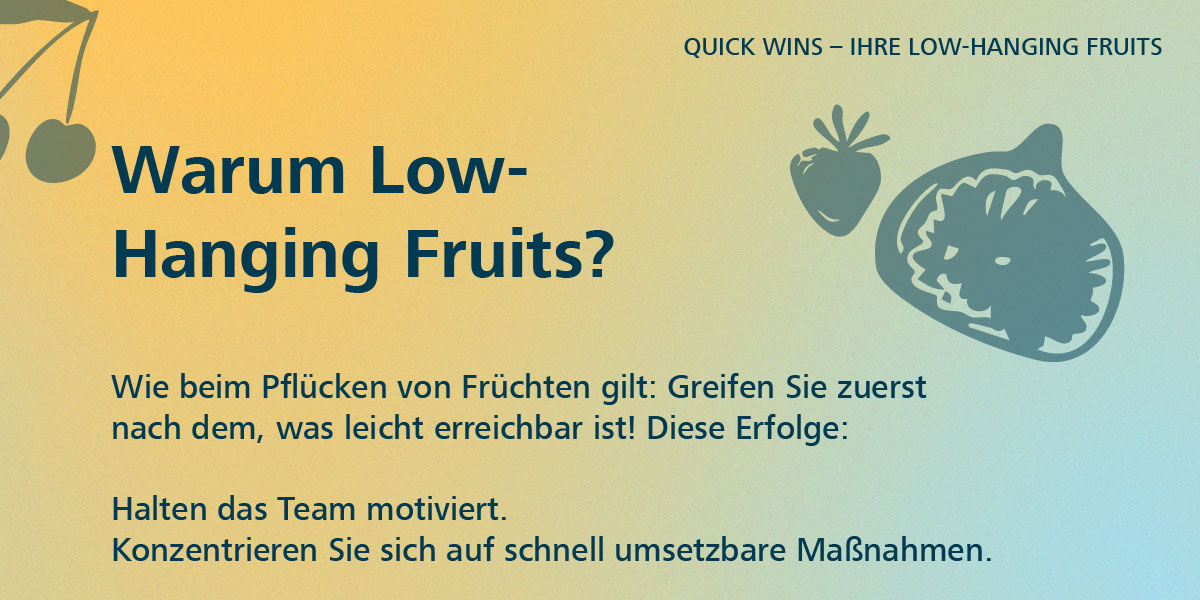 Quick Wins – Die Low-Hanging Fruits für schnelle Erfolge